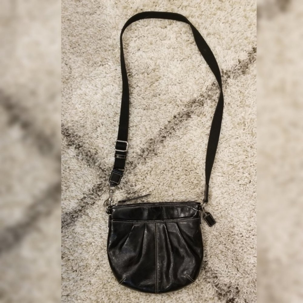 Coach Pleated Patent Leather Crossbody Purse